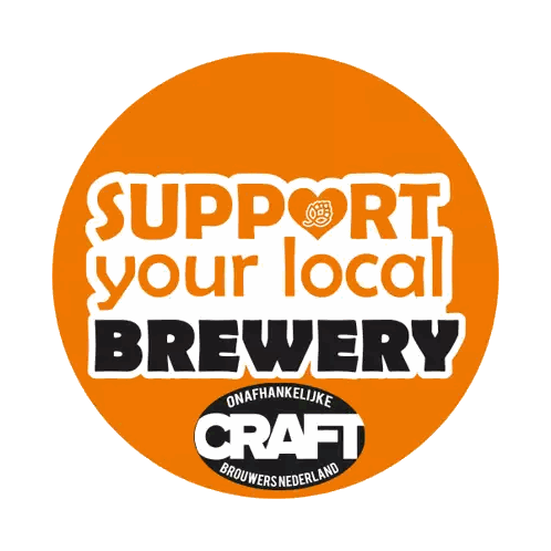 Support Your Local Brewery Orange Circle Sticker