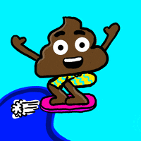Surfing Poop Emoji GIF