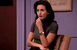Surprise Shocked Monica Geller Mouth Cover GIF