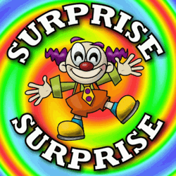 Surprise Surprise Wagging Clown Trippy Rainbow GIF