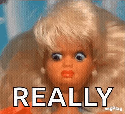 Surprised Barbie Doll With Really GIF