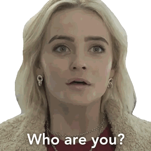 Surprised Blonde Woman Asking Who Are You Sticker