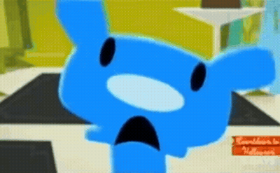 Surprised Blue Cartoon Character GIF