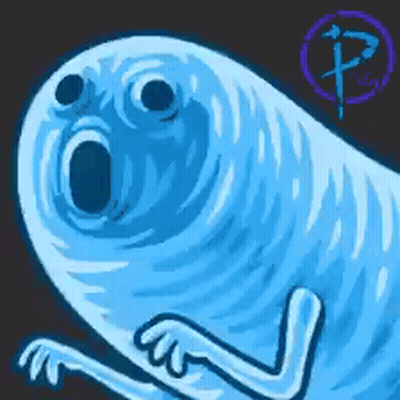 Surprised Blue Ghost GIF