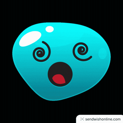 Surprised Blue Smiley Face GIF