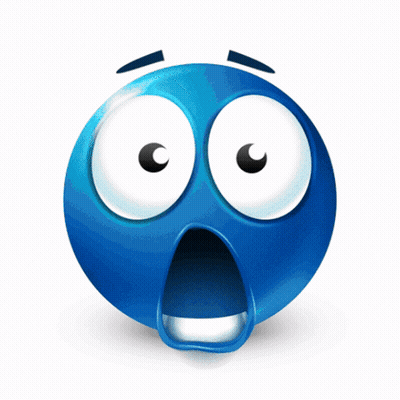 Surprised Blue Smiley GIF