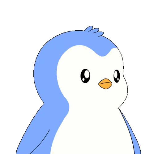 Surprised Blue White Penguin Sticker