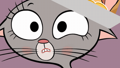 Surprised Cartoon Cat Close Up GIF