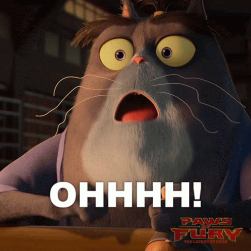 Surprised Cartoon Cat Saying Ohhhh GIF