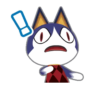 Surprised Cartoon Cat With Exclamation Sticker
