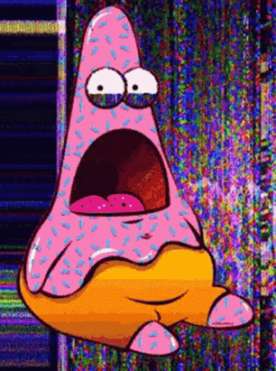 Surprised Cartoon Character Covered In Sprinkles GIF