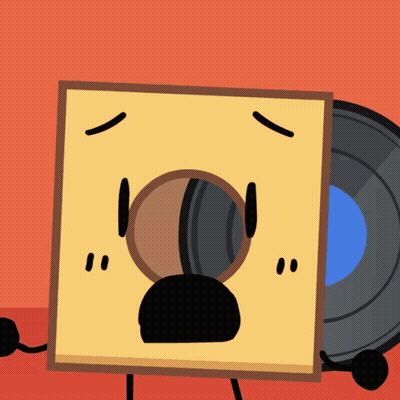 Surprised Cartoon Character Holding Record GIF