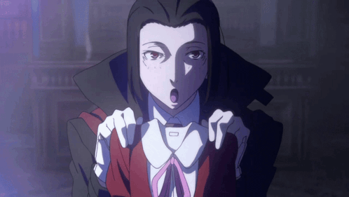 Surprised Cartoon Character In Black Cape GIF
