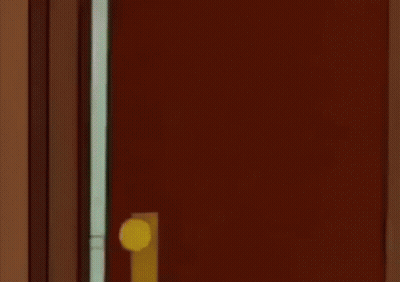 Surprised Cartoon Character In Doorway GIF