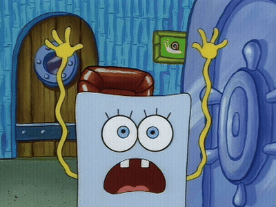 Surprised Cartoon Character In Front Of Door GIF