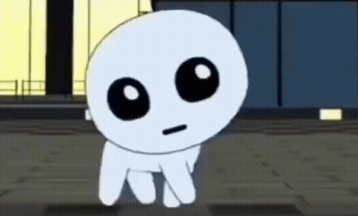 Surprised Cartoon Character On Sidewalk GIF