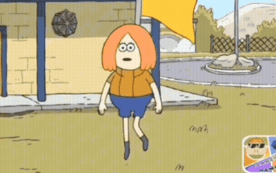 Surprised Cartoon Character Running GIF