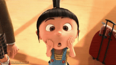Surprised Cartoon Character Standing Next To Suitcase GIF