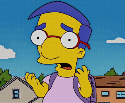 Surprised Cartoon Character With Glasses And Backpack GIF