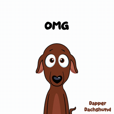 Surprised Cartoon Dachshund Omg GIF