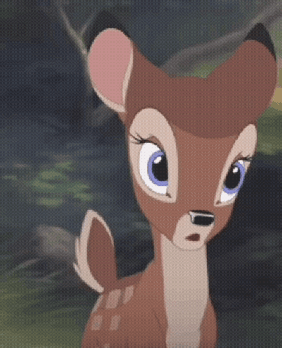 Surprised Cartoon Deer Close Up GIF
