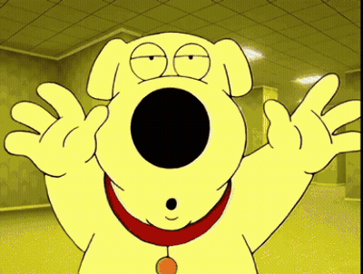 Surprised Cartoon Dog With Arms Outstretched GIF