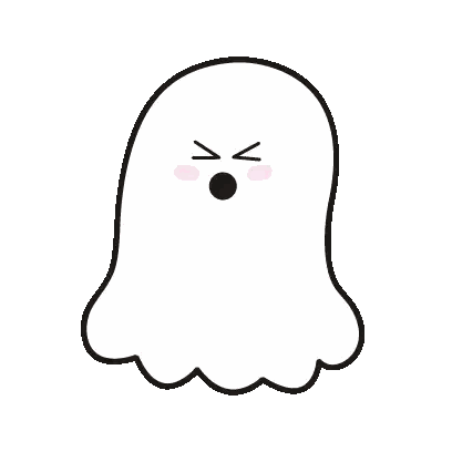 Surprised Cartoon Ghost Dancing Sticker