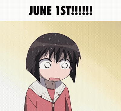 Surprised Cartoon Girl Saying June 1St!!! GIF