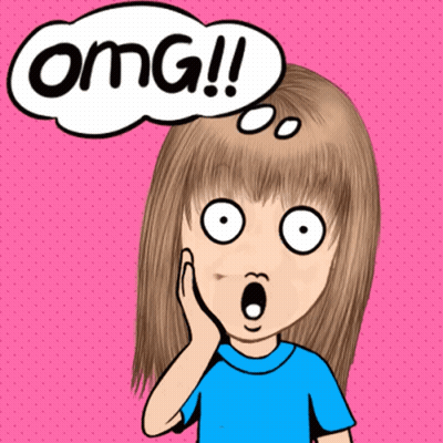 Surprised Cartoon Girl Saying OMG GIF