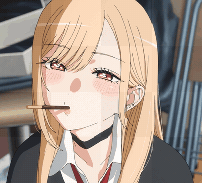 Surprised Cartoon Girl With Blonde Hair And Pink Highlights GIF