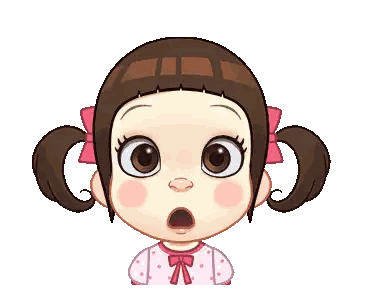 Surprised Cartoon Girl With Pigtails Sticker
