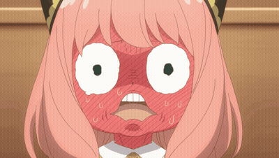 Surprised Cartoon Girl With Pink Hair And White Eyes GIF