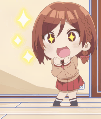 Surprised Cartoon Girl With Star In Eyes GIF
