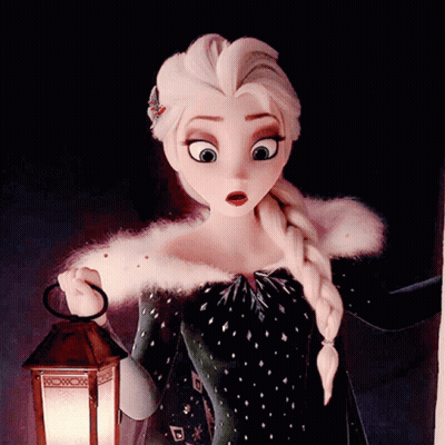 Surprised Cartoon Holding Lantern