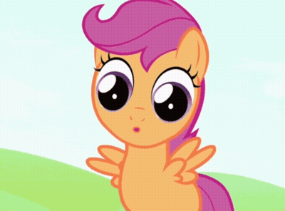 Surprised Cartoon Pony With Big Eyes GIF