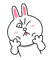 Surprised Cartoon Rabbit With Pink Ears Sticker