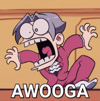 Surprised Cartoon Saying Awooga GIF