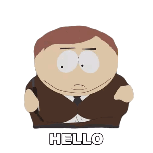 Surprised Cartoon Saying Hello Sticker