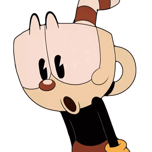 Surprised Cartoon With Cane Sticker