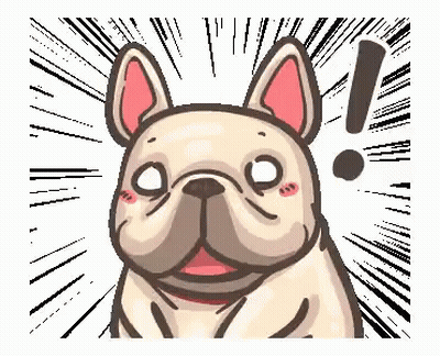 Surprised French Bulldog Cartoon GIF