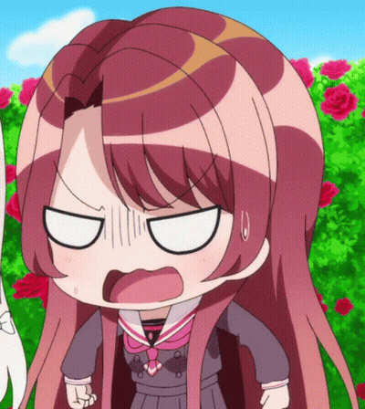 Surprised Girl Standing In Front Of Rose Bush GIF
