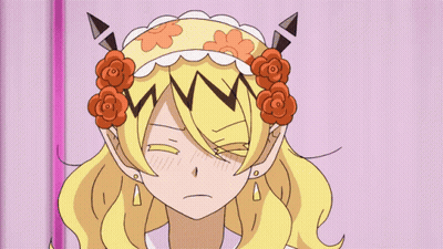Surprised Girl With Blue Hair And Flower GIF