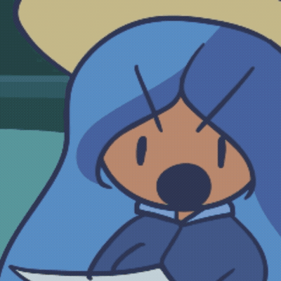 Surprised Girl With Blue Hair GIF