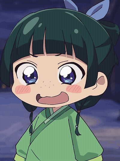 Surprised Girl With Green Hair And Blue Eyes GIF