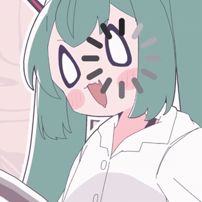 Surprised Girl With Green Hair And White Shirt GIF