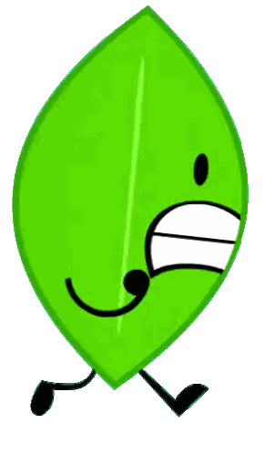 Surprised Green Leaf With Arms And Legs Sticker