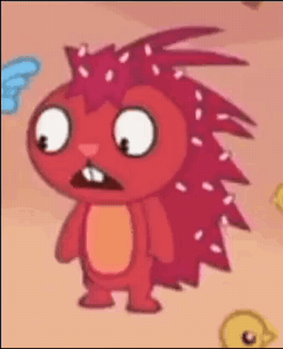 Surprised Hedgehog Standing Next To Chicken GIF