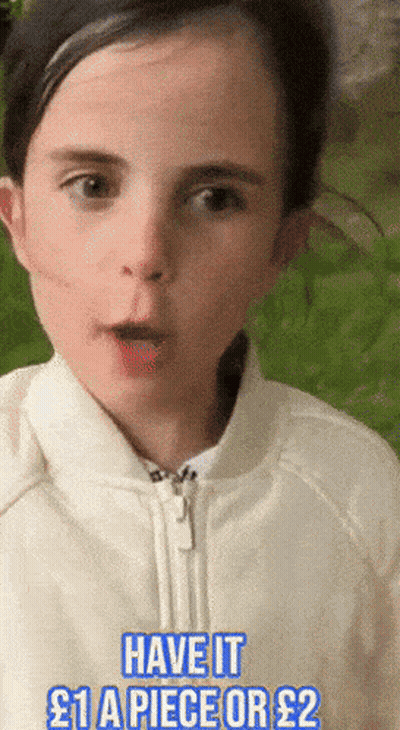 Surprised Little Girl Says Have It 1 A Piece Or 2 GIF