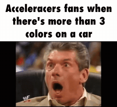Surprised Man Accelerators Fans When There's More Than 3 Colors On A Car GIF