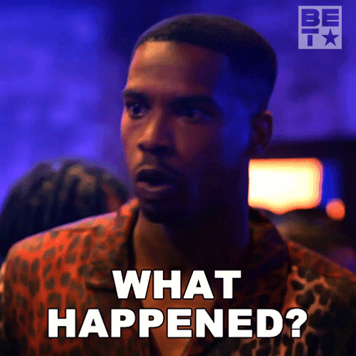 Surprised Man Asking What Happened GIF